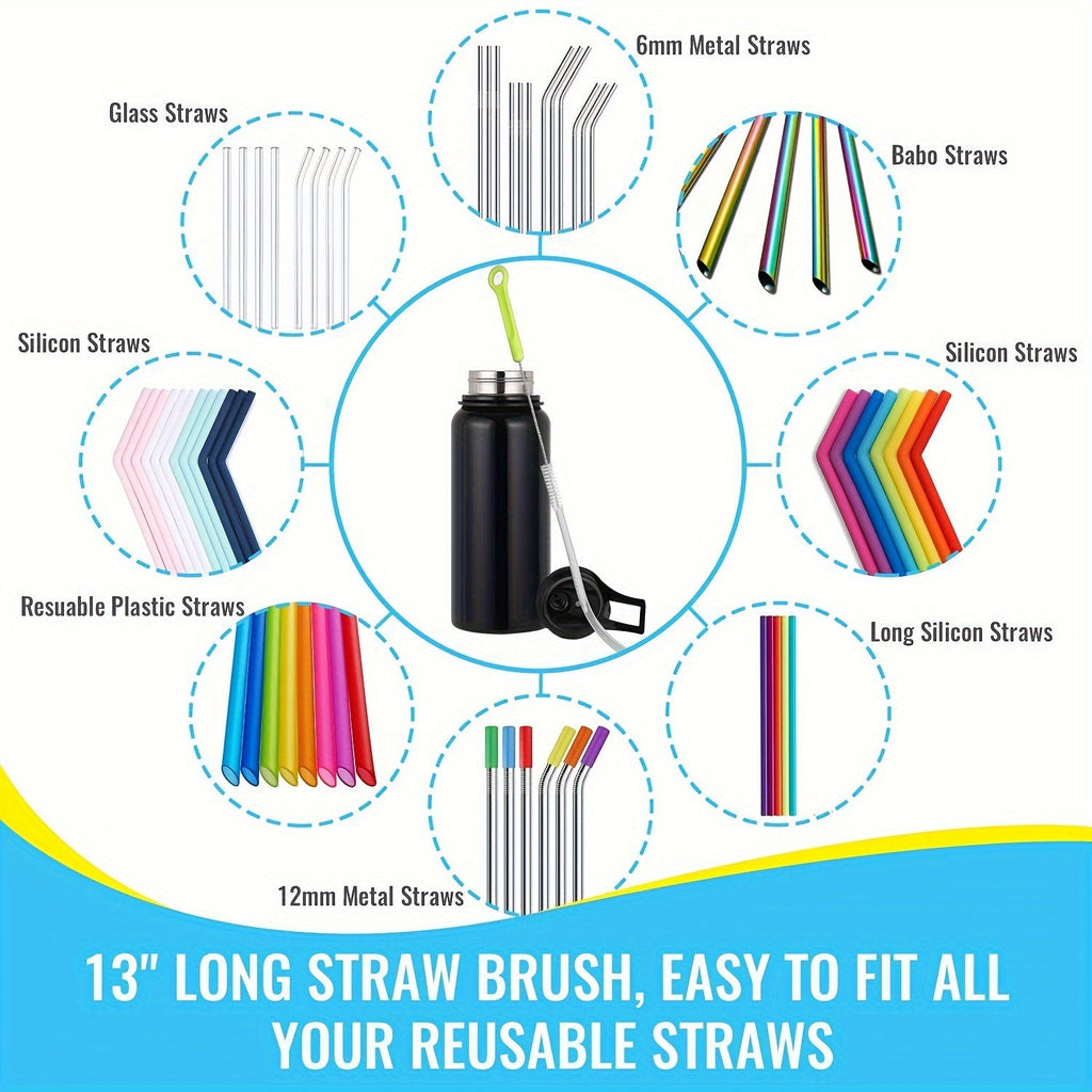 8pcs/set, Cup Brush, Long Handle Bottle Cleaning Brush, Straw Brush, Tea Stain Removal Brush, No Dead Corner, Multipurpose Kitchen Cleaning Brush, For Water Bottle, Tea Cup, Groove, Cleaning Supplies, Cleaning Tool, Christmas