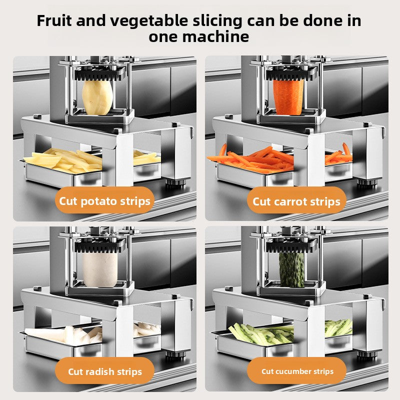 Multifunctional Vegetable Cutter ? Manual Dicer, Shredder & French Fry Slicer with Adjustable Blades