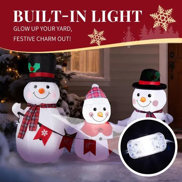 6.2FT Lighted Christmas Inflatable Decoration - Inflatable Snowman Family