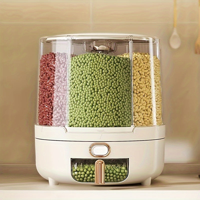 1pc Large Reusable Plastic Rice Bucket - Multipurpose Insect-Proof and Moisture-Proof Sealed Container for Grain, Dry Food, Cereal, Flour, and Kitchen Storage with Flip Top Closure and Easy Organization