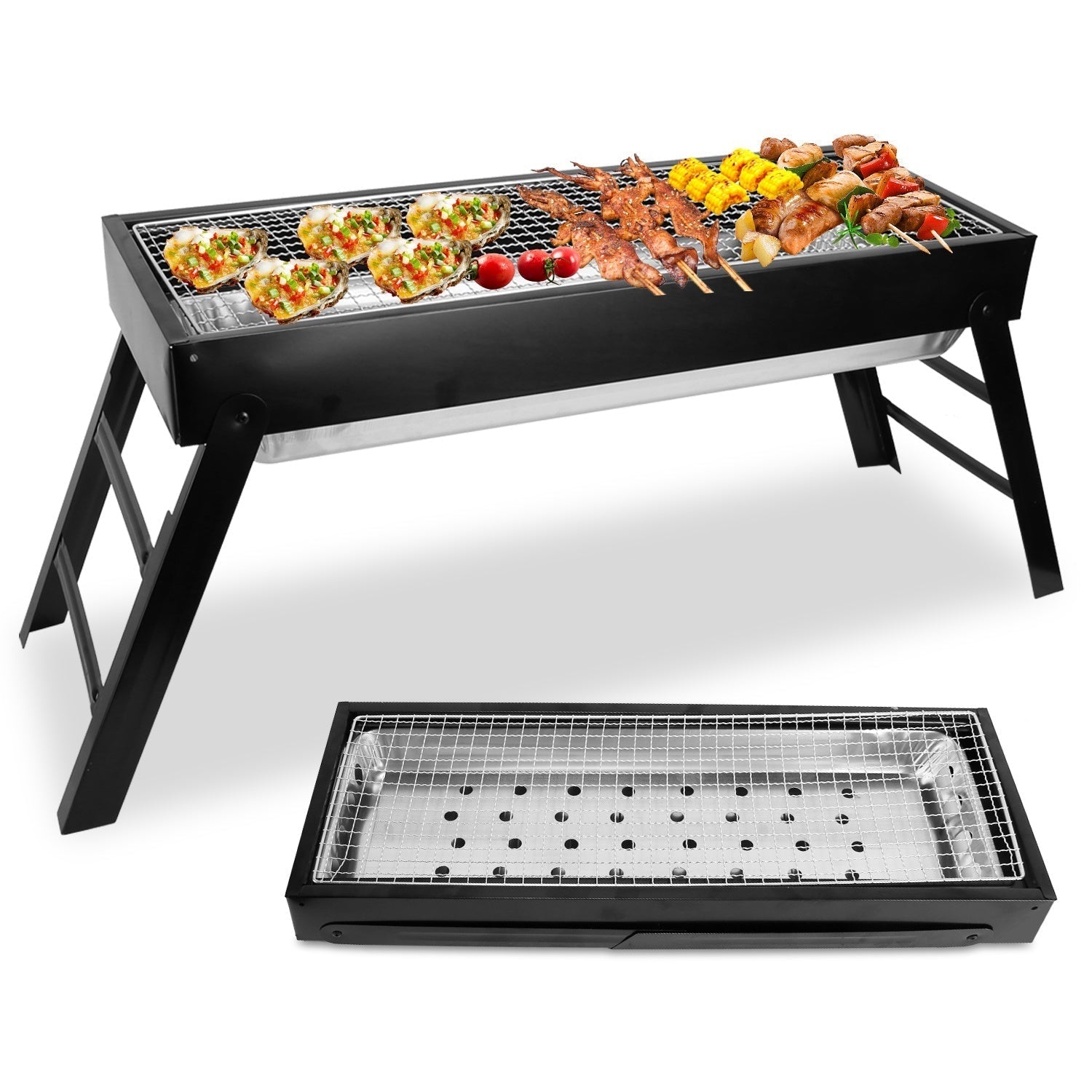 Foldable Charcoal BBQ Grill Stainless Steel Grill