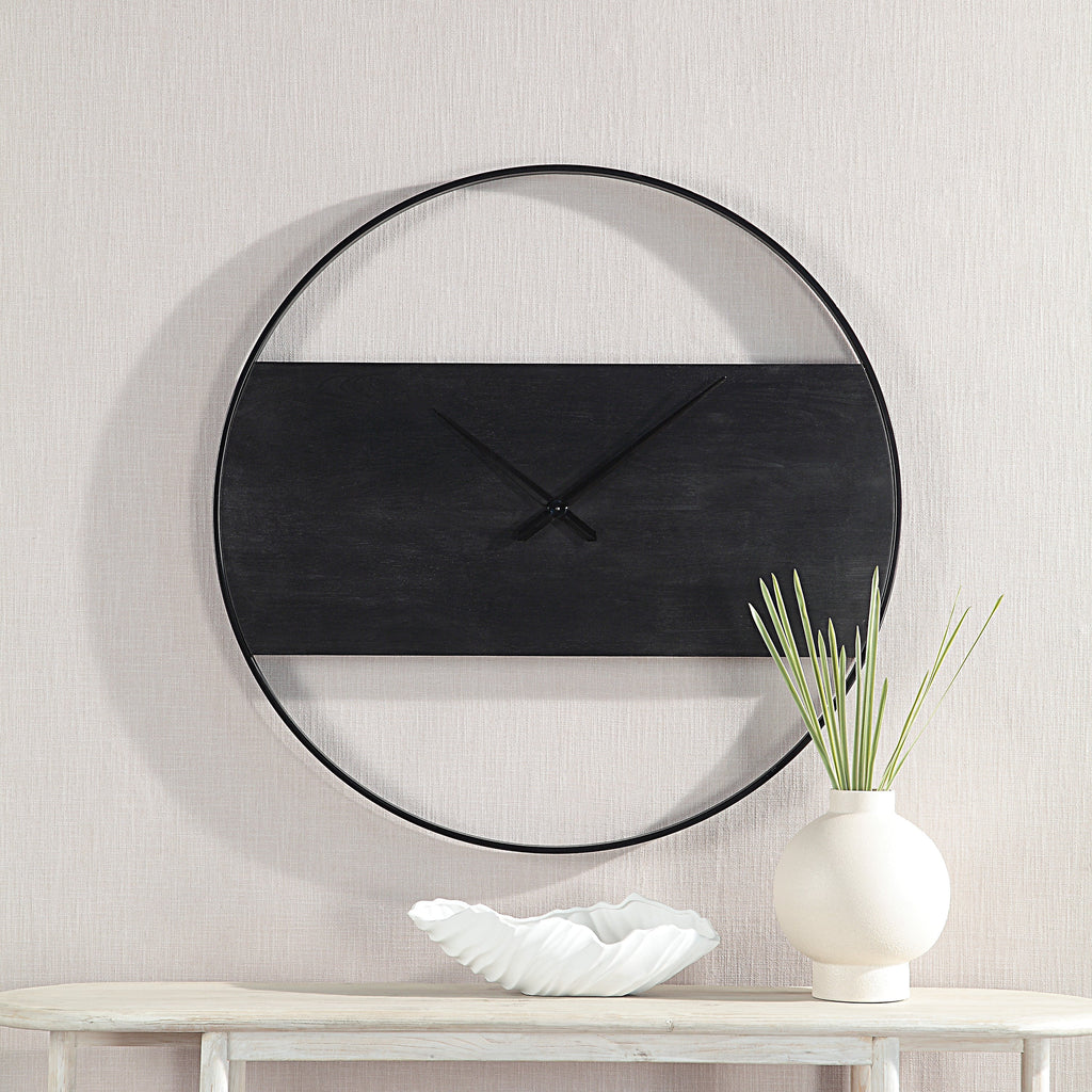 Renwil Romy Indoor Iron Wall Clock - Matte Black