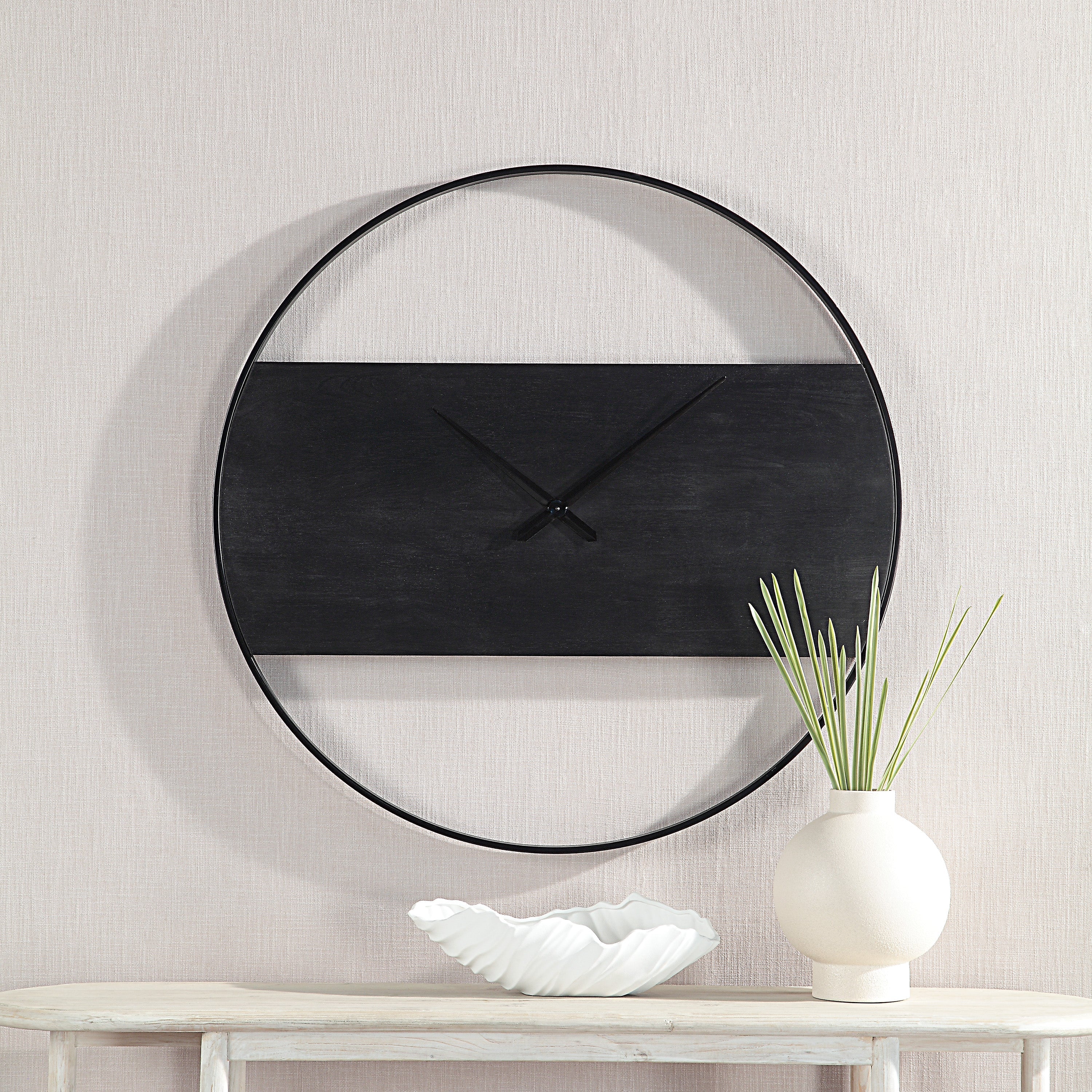 Renwil Romy Indoor Iron Wall Clock - Matte Black