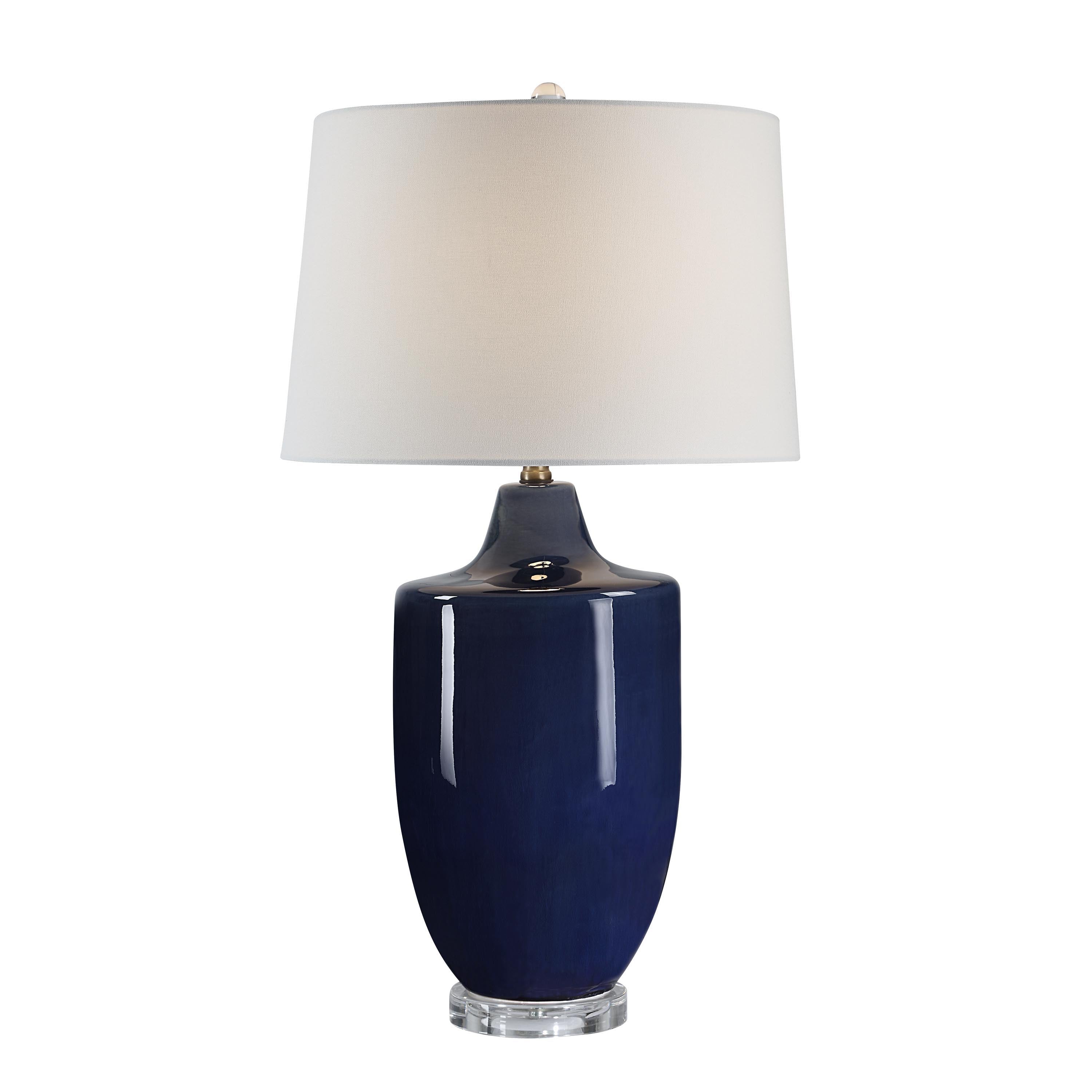 Everren Decimus 30.75" Height Table Lamp - Crackled Navy