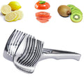1pc Heavy-Duty Manual Tomato & Lemon Slicer with Fruit/Onion/ Potato - Stainless Steel Kitchen Slicing Machine with Blade System for & Easy Use, Compatible with Vegetables, Herbs, Citrus Fruits - Ideal for