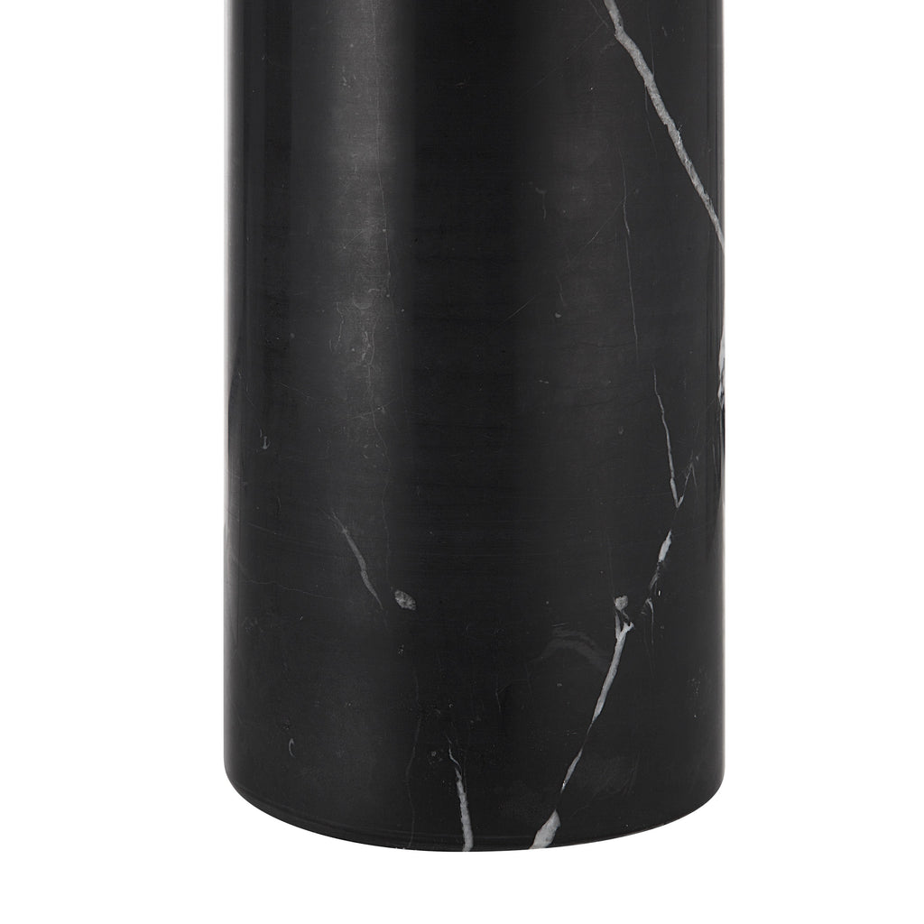 Renwil Tyne 25" Tall Powder Coated Matte Black Iron Table Lamp with Drum Linen Shade