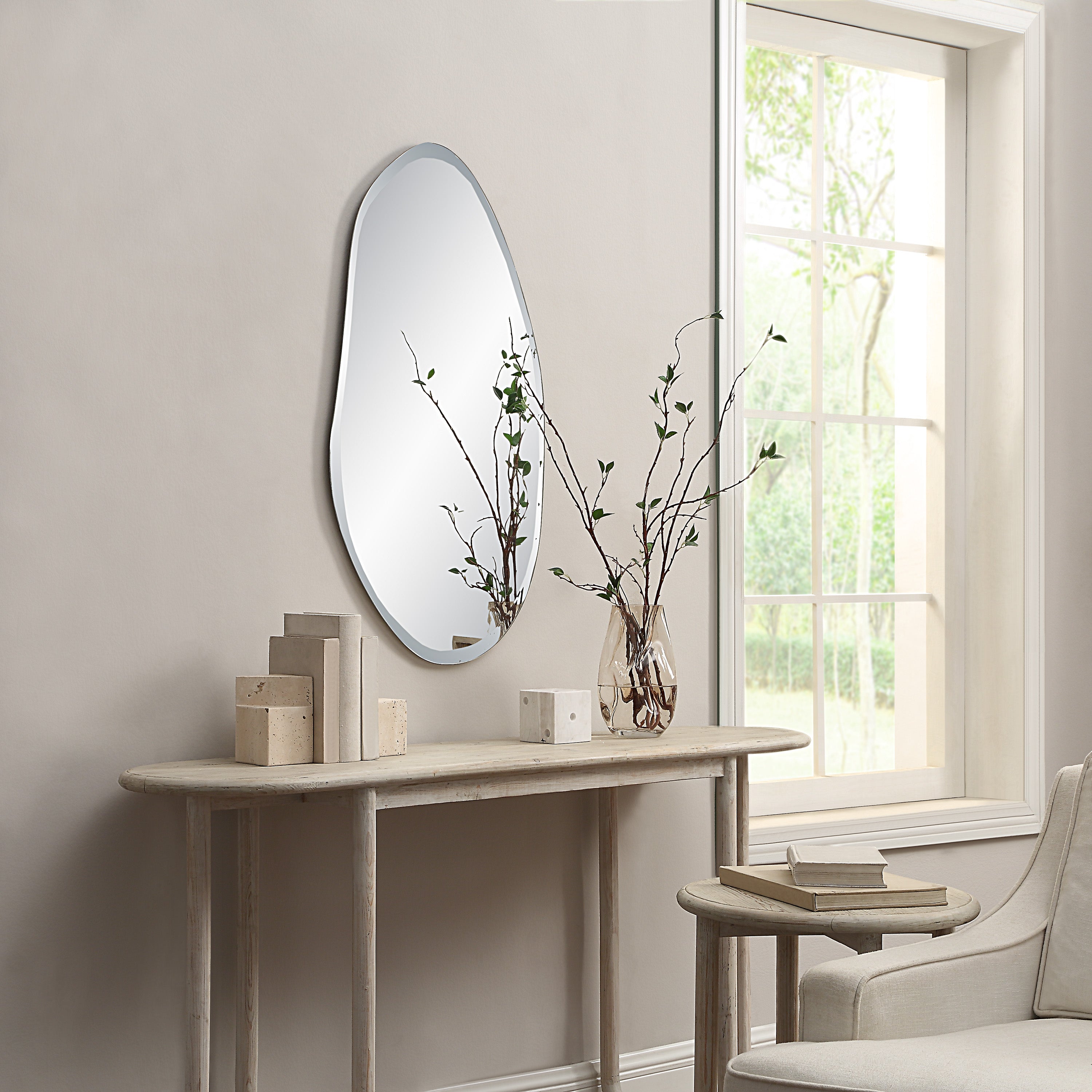 Renwil Anogia 40" H x 22" W Wall Mirror - Grey