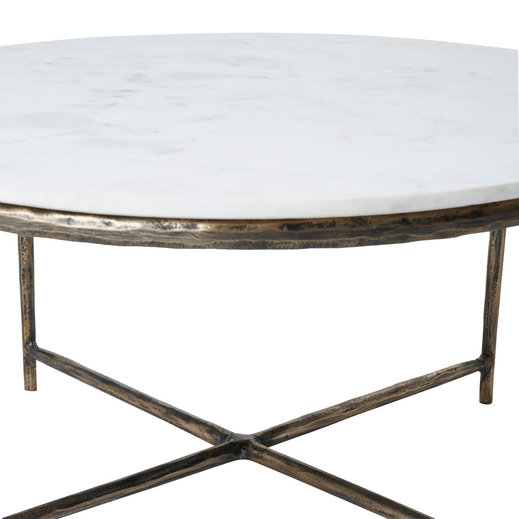 Renwil Pearse Indoor Cast Aluminum Coffee Table - Antique Brass