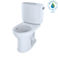 TOTO Drake II Two Piece Round 1.28 GPF Universal Height Toilet with Cefiontect and Right Hand Trip Lever