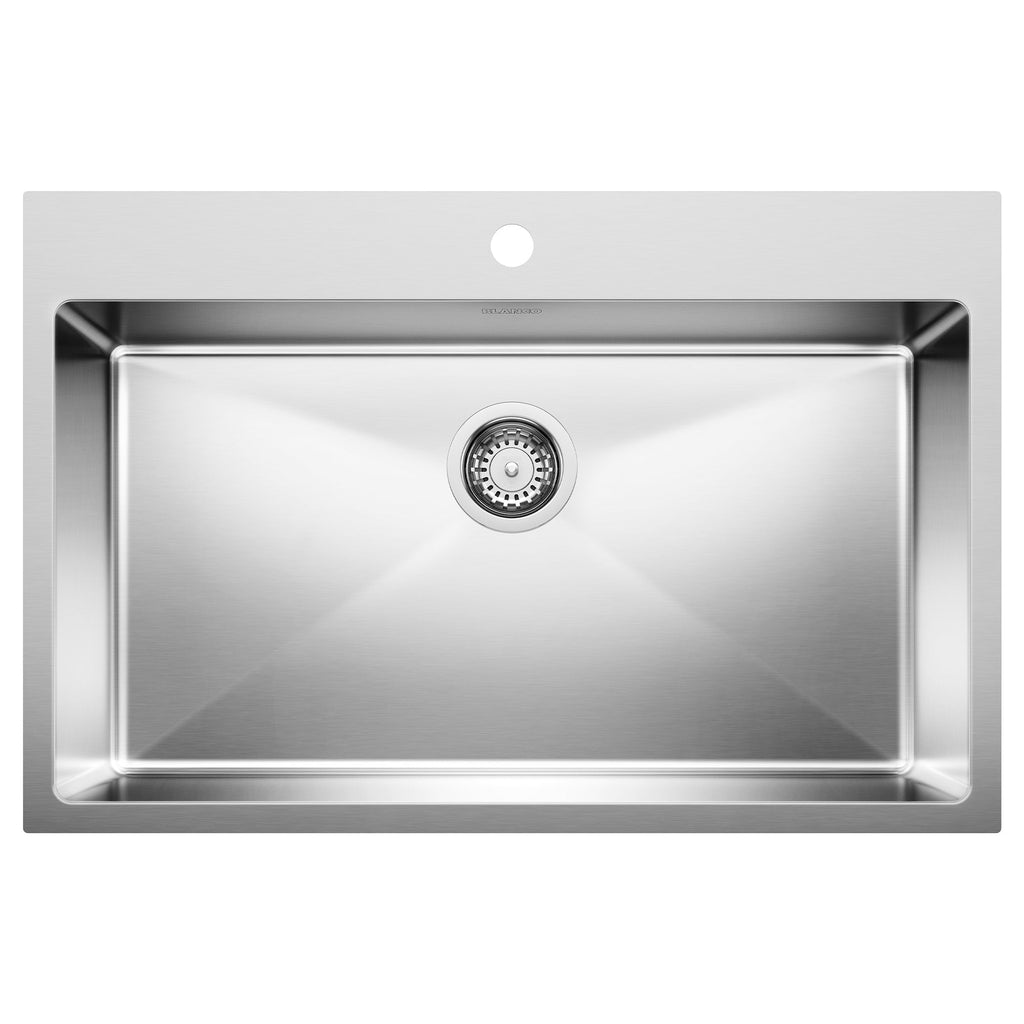 Blanco Quatrus R15 31" Single Bowl Dual Mount Stainless Steel Kitchen Sink