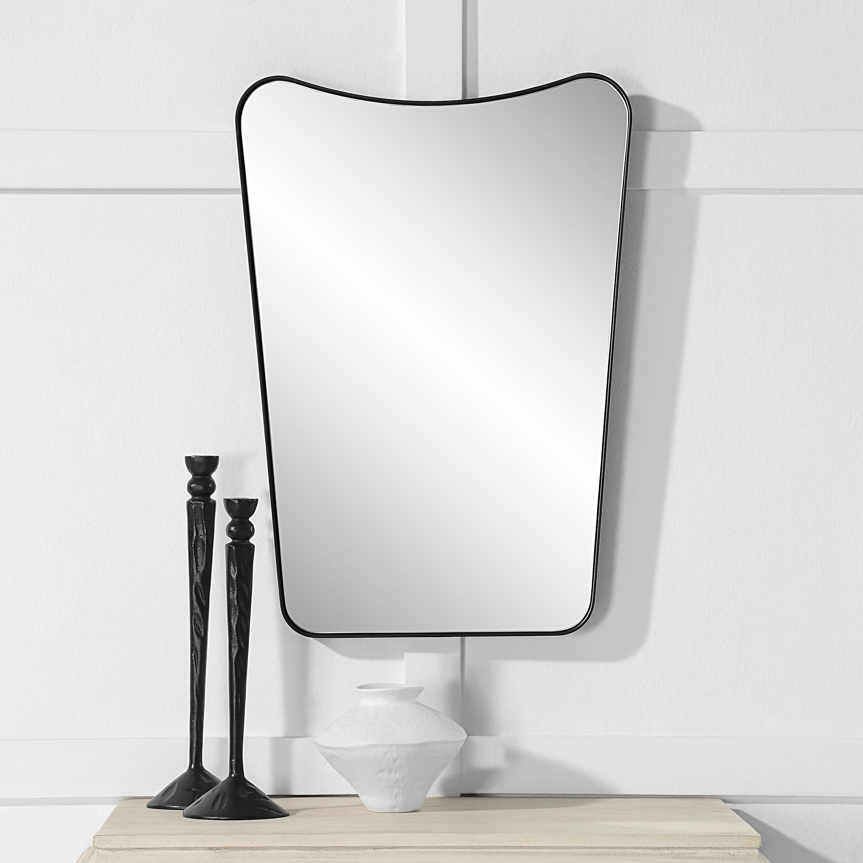 Renwil Kateri 28" Tall Irregular Wall Mirror - Black