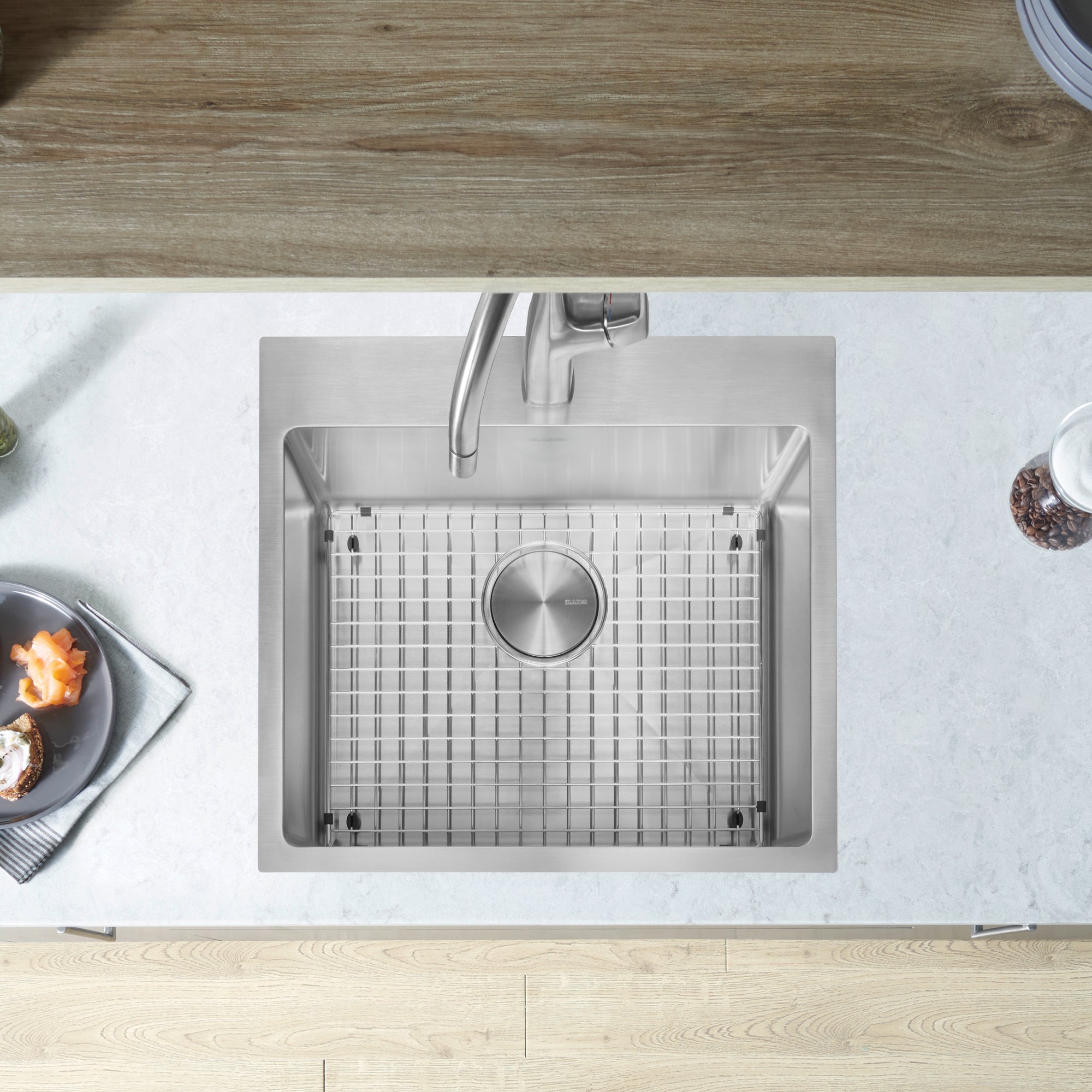Blanco Quatrus R15 22" Single Bowl Dual Mount Stainless Steel Kitchen Sink