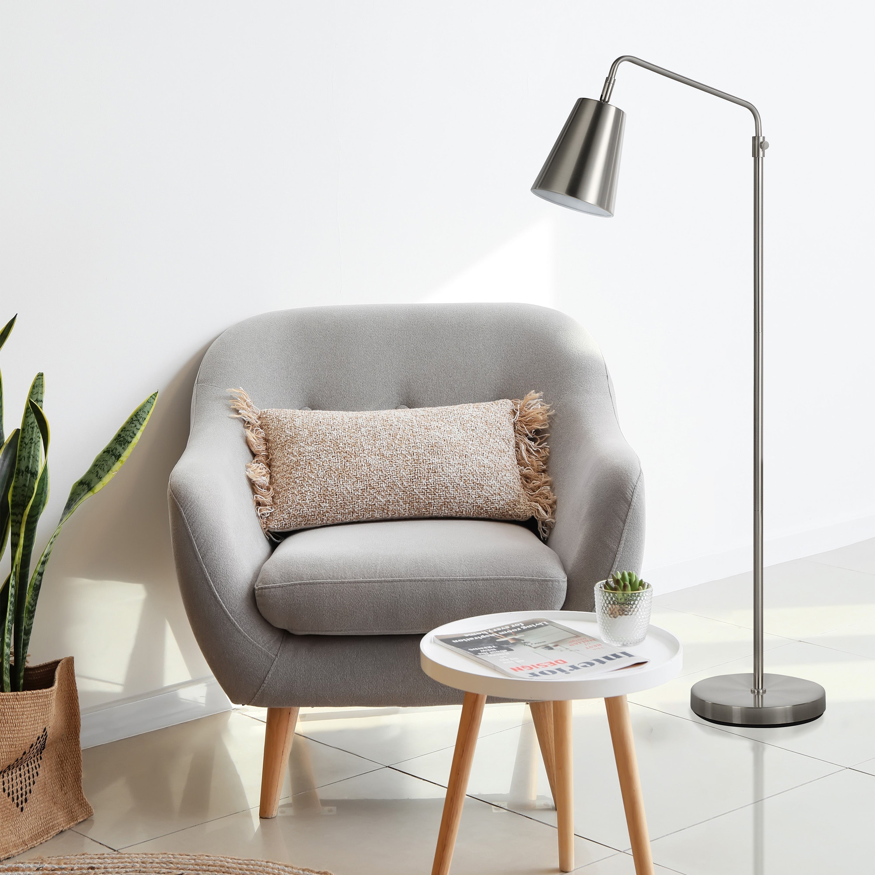 Everren Norwich " Height Floor Lamp - Brushed Nickel