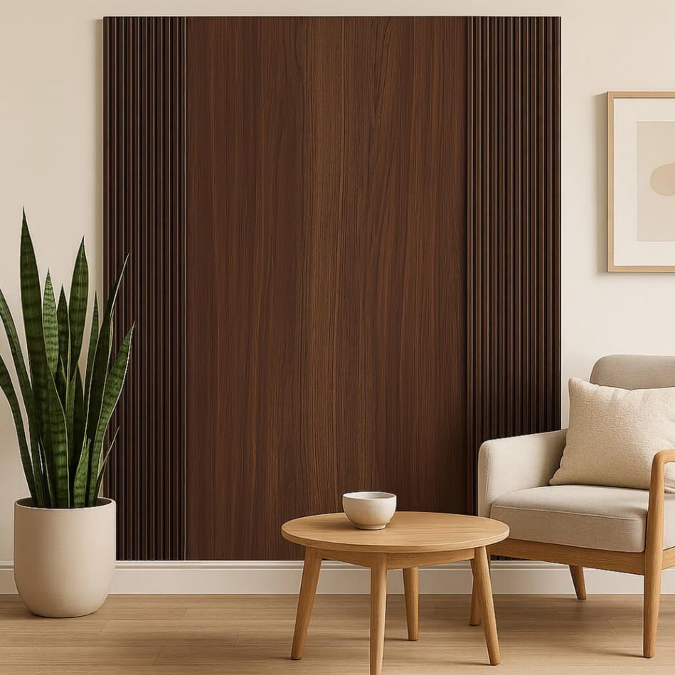WPC Wood Effect Wave Style Wall Panels – 3D Decorative Wall Panels for Living Room, Bedroom & Office – Modern Interlocking Wooden Effect Panels