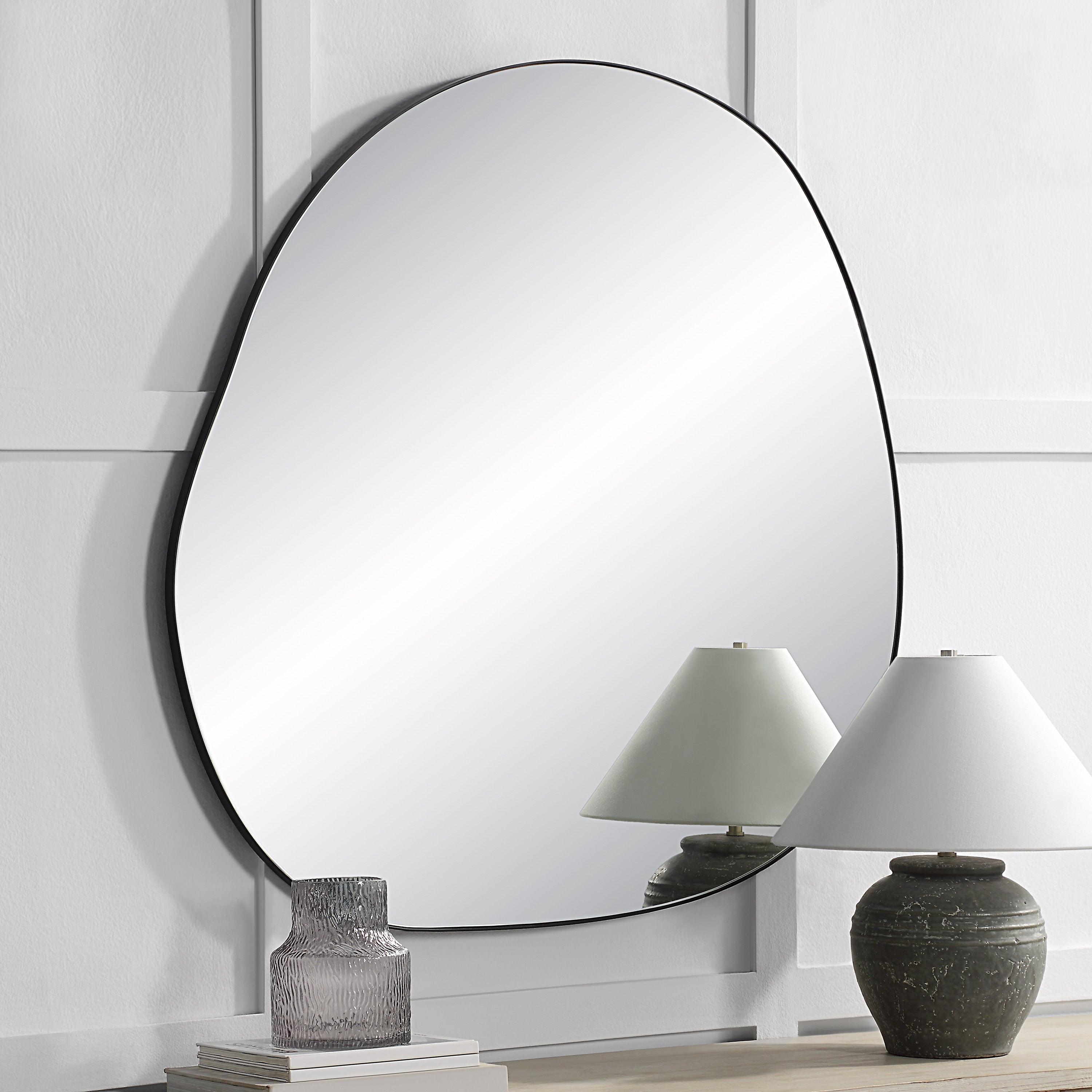 Renwil Dolly 45.25" Tall Irregular Wall Mirror - Black