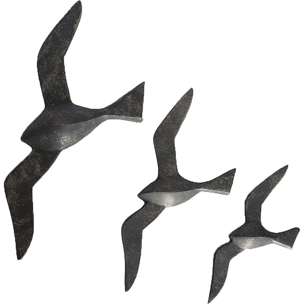 Renwil Skyward 3 Piece Wide Wall Art - Charcoal