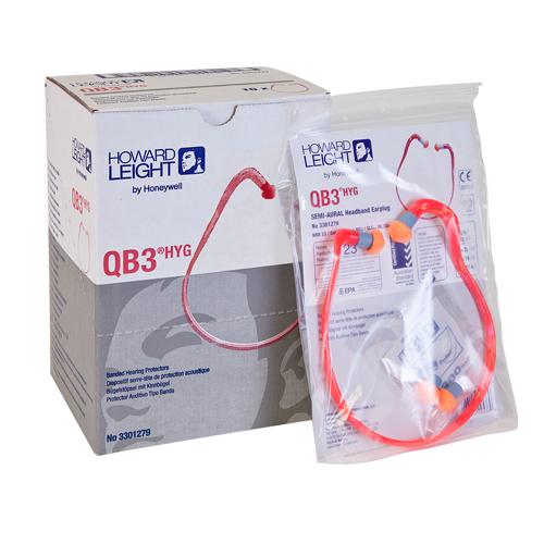 Howard Leight Quiet Banded Earplugs, Semi-Aural, QB3HYG, NRR 23, 10 Pairs/Box