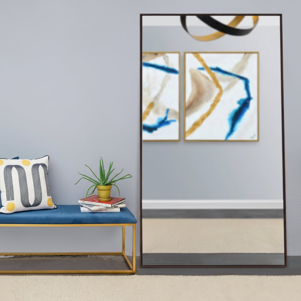 Renwil Anjalina 83" Tall Rectangle Full Length Mirror - Brown