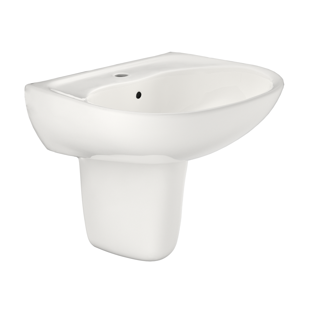 TOTO Supreme Oval Wall Mount Bathroom Sink and Shroud For Single Hole Faucets