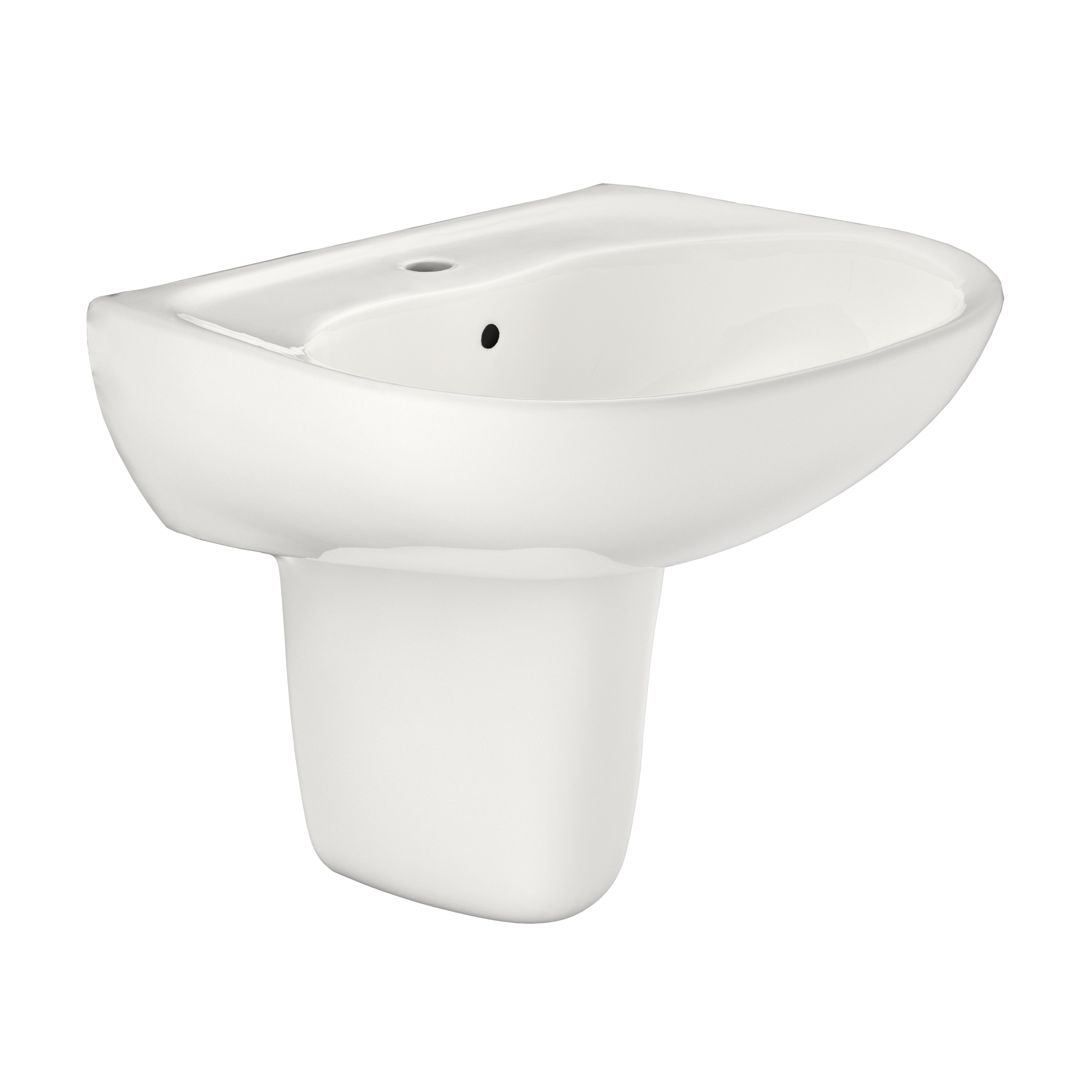 TOTO Supreme Oval Wall Mount Bathroom Sink and Shroud For Single Hole Faucets