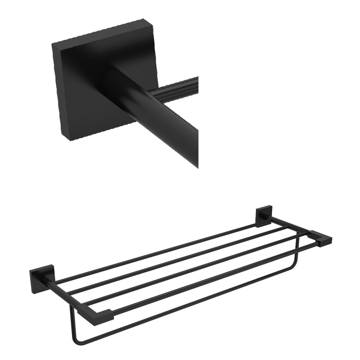 Riobel Kubik 24" Towel Bar with Shelf