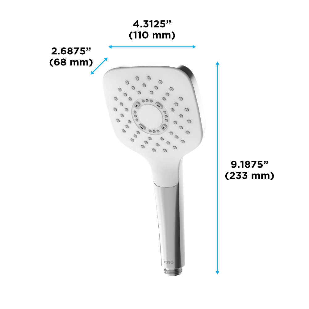 TOTO G Series 1.75 GPM Single Spray 4" Square Handshower with Comfort Wave Technology