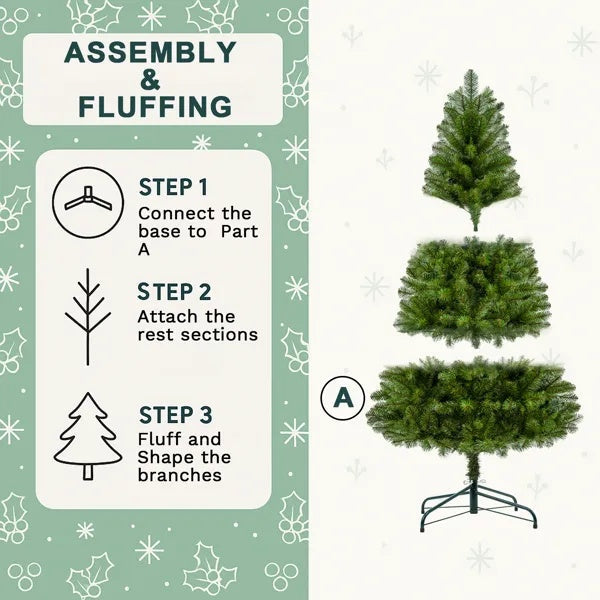 7FT Unlit Artificial Christmas Tree With 775 Tips