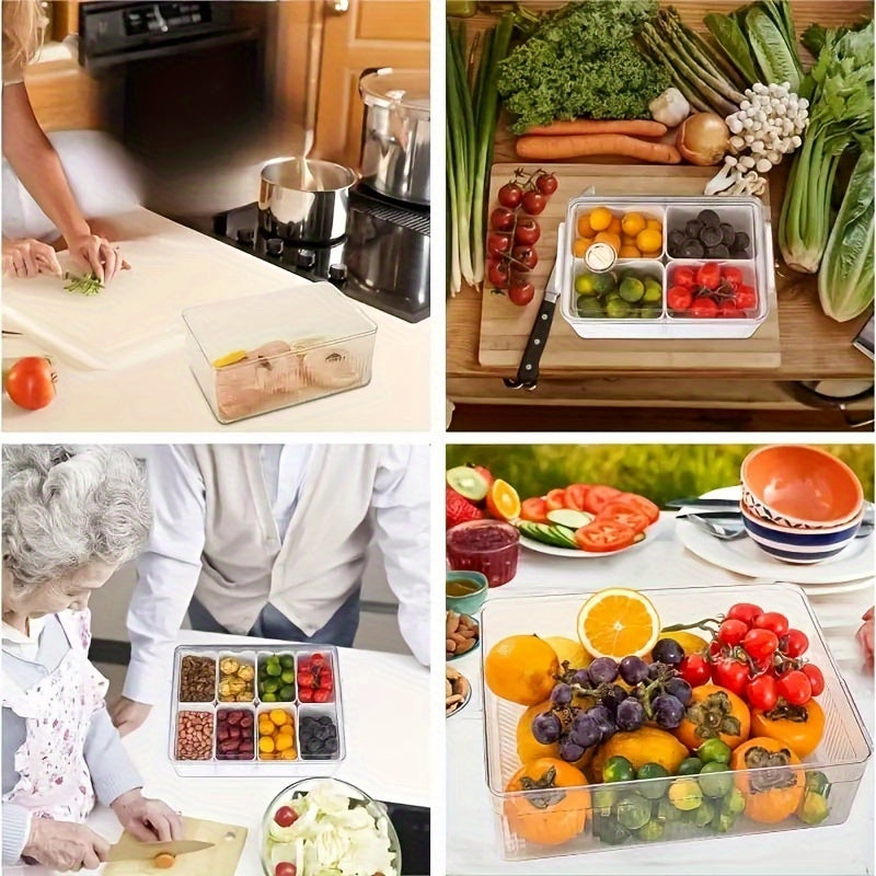 Leak-Proof Square Bento Lunch Box With 4/8 Compartments - Perfect For School, College, Picnics & Kitchen Organization