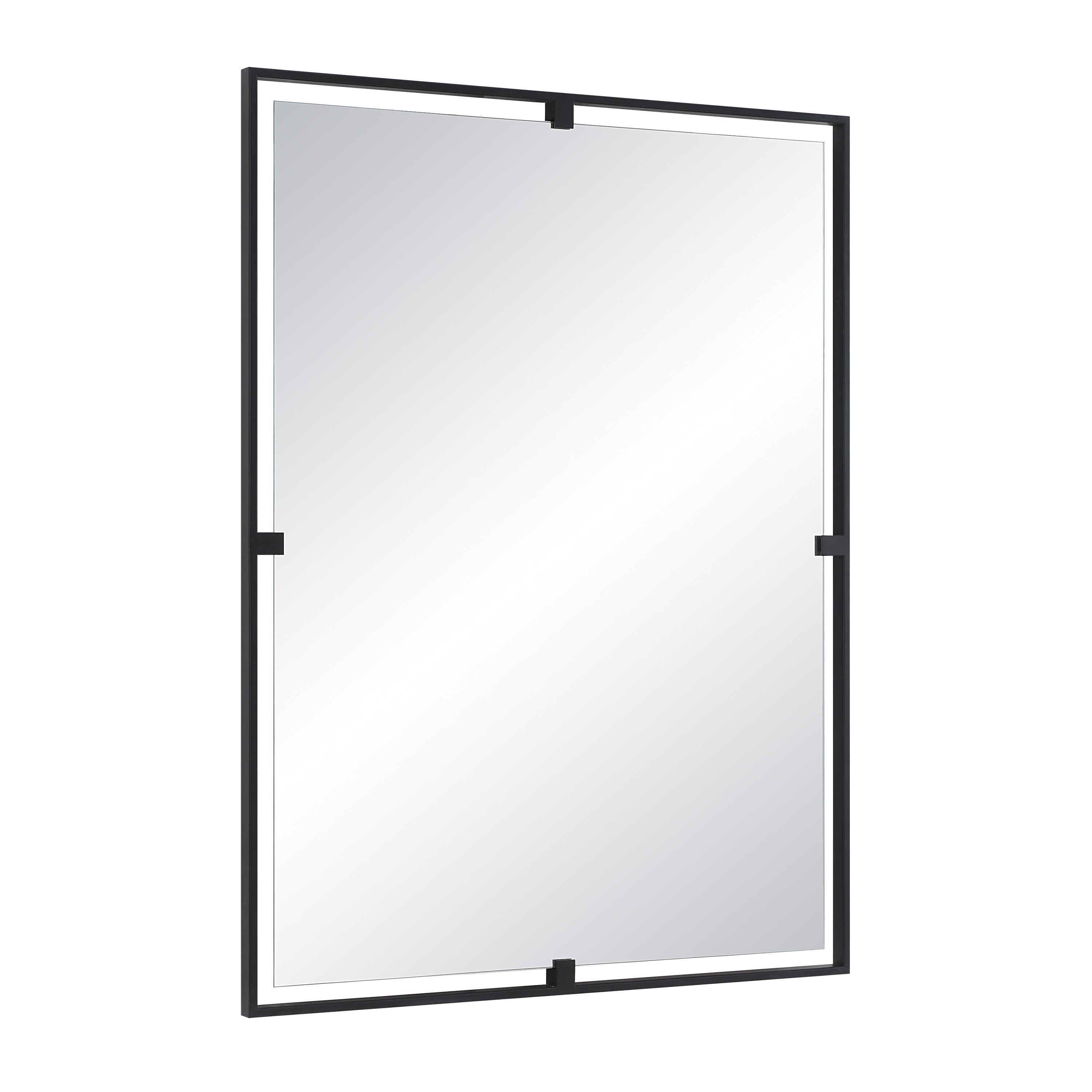 Renwil Marco 40" Tall Rectangle Wall Mirror - Black