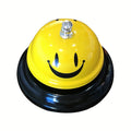 1pc Call Bell Lovely Smile Face Desk Service Bell Ding Bell For Restaurant Hotel Room Kitchen Party Office Elderly Large Yellow Cute Bell, 3.35in*2.36in.
