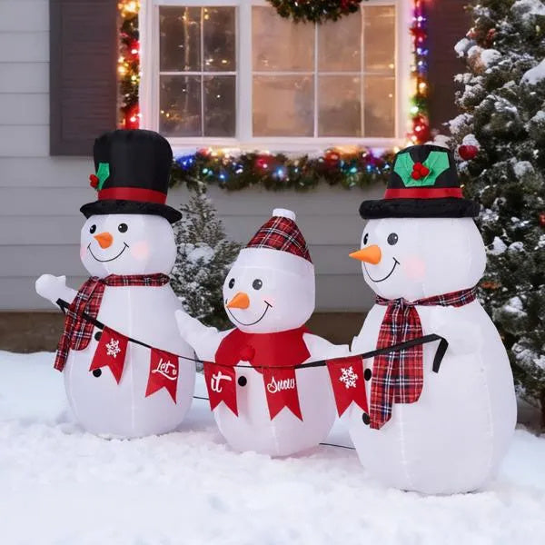 6.2FT Lighted Christmas Inflatable Decoration - Inflatable Snowman Family
