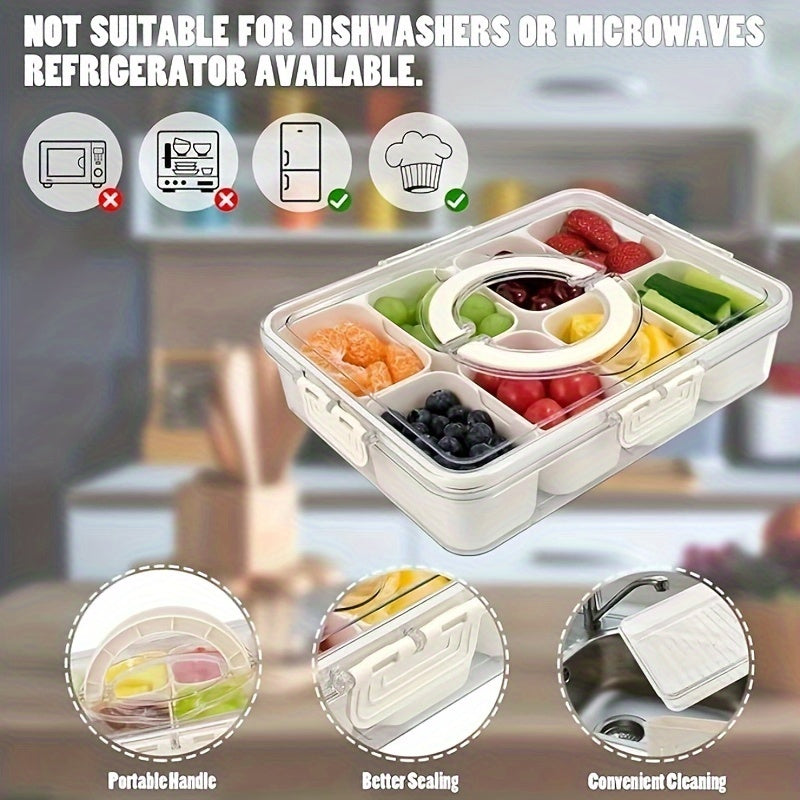 Leak-Proof Square Bento Lunch Box With 4/8 Compartments - Perfect For School, College, Picnics & Kitchen Organization