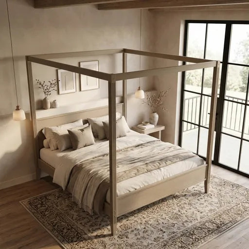 Four Poster Bed All Sizes  Modern Wooden Bed Frame