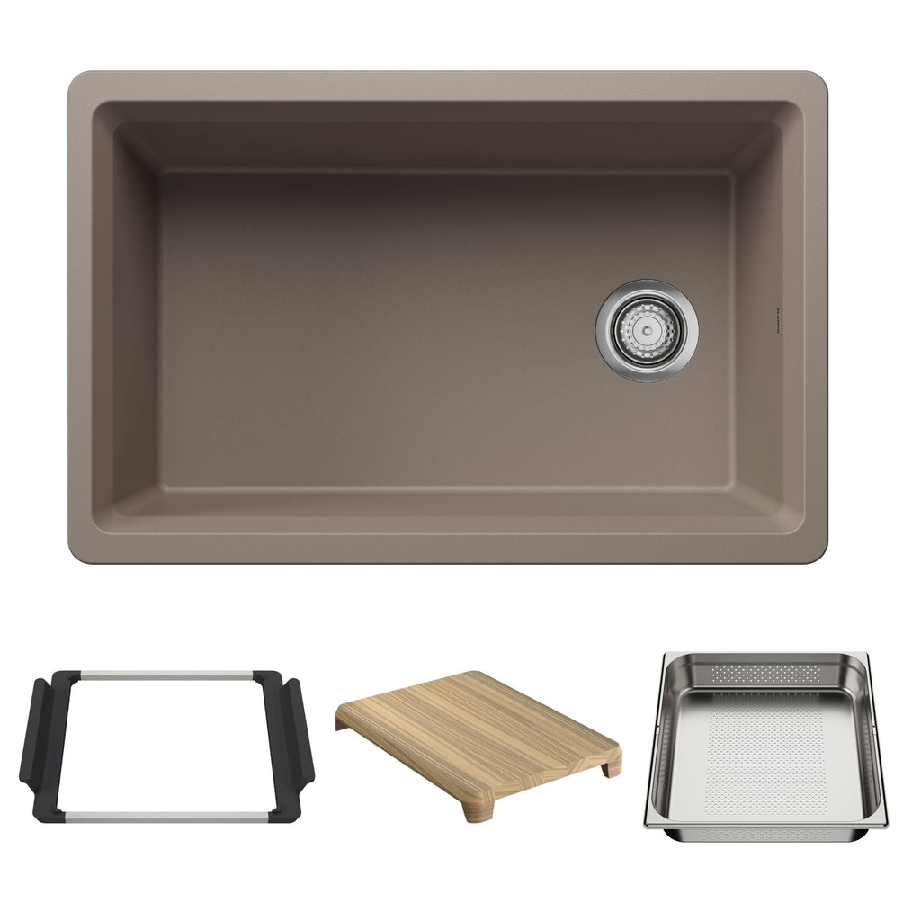 Blanco Inteos Silgranit 30" Single Bowl Reversible Undermount Workstation Kitchen Sink