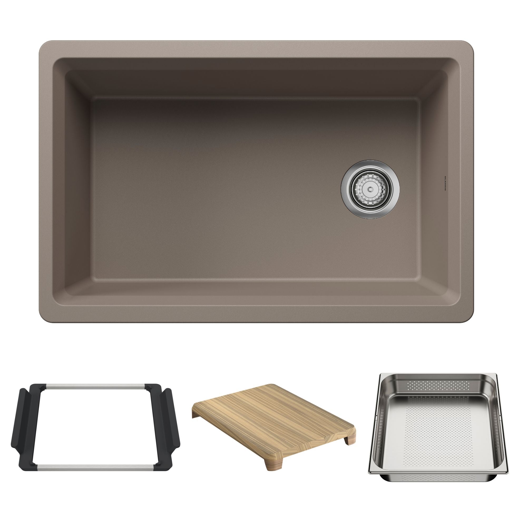 Blanco Inteos Silgranit 30" Single Bowl Reversible Undermount Workstation Kitchen Sink