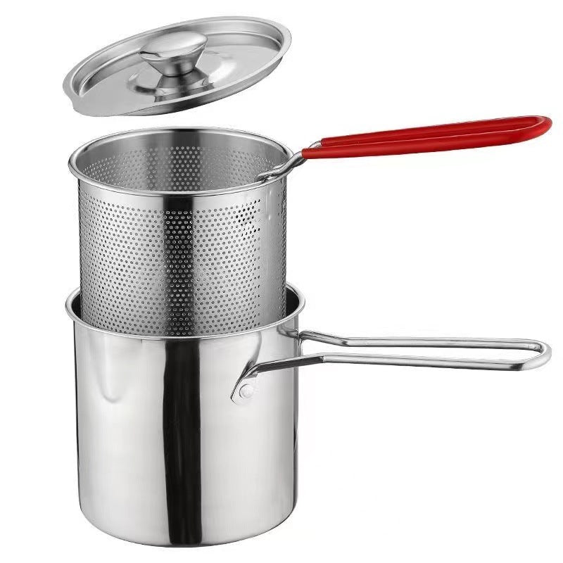 304 Stainless Steel Frying Pan ? Deep Oil Pan for Induction Cooker with Splash Prevention