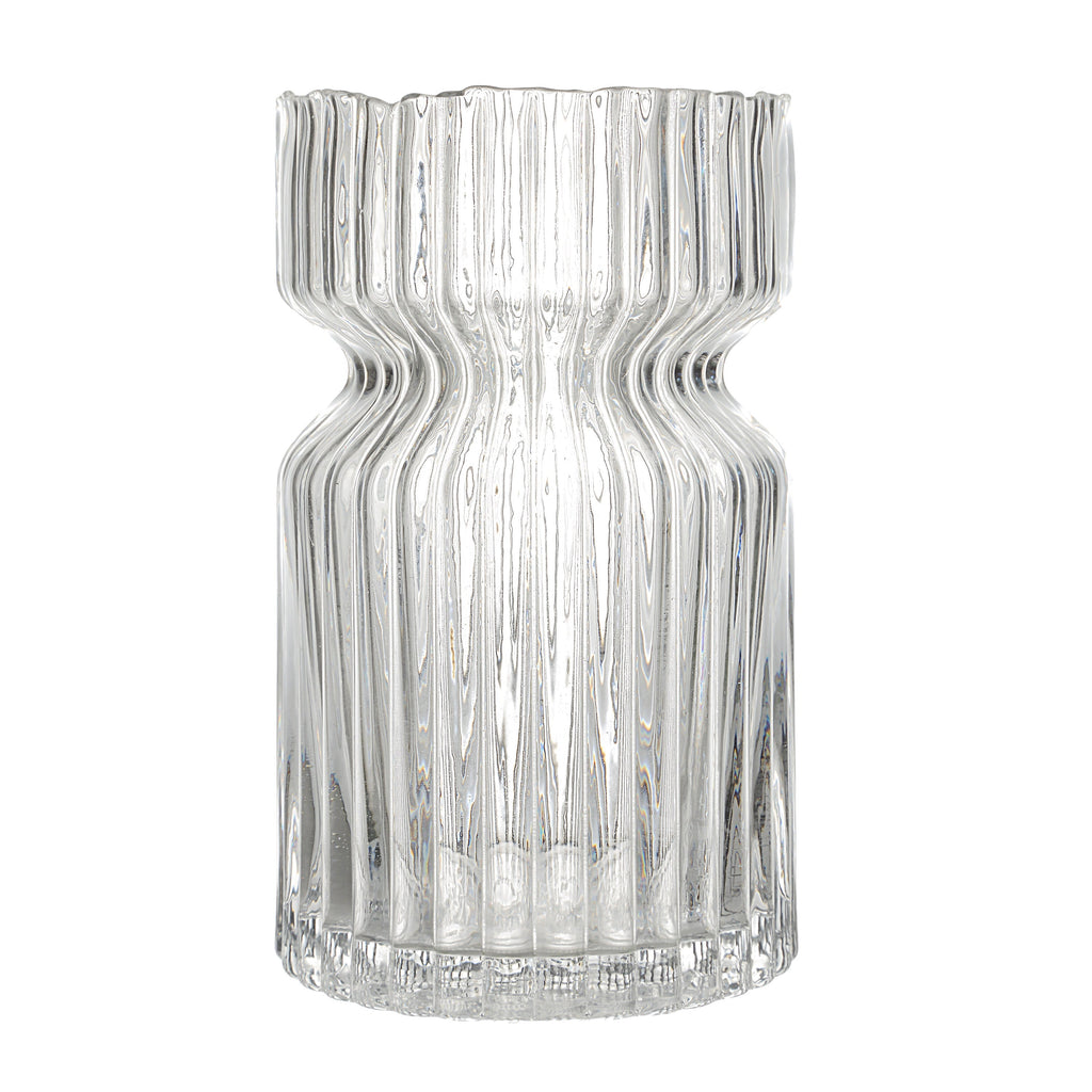Renwil Gladys Indoor Mouth Blown Glass Glass Vase - Clear Fluted