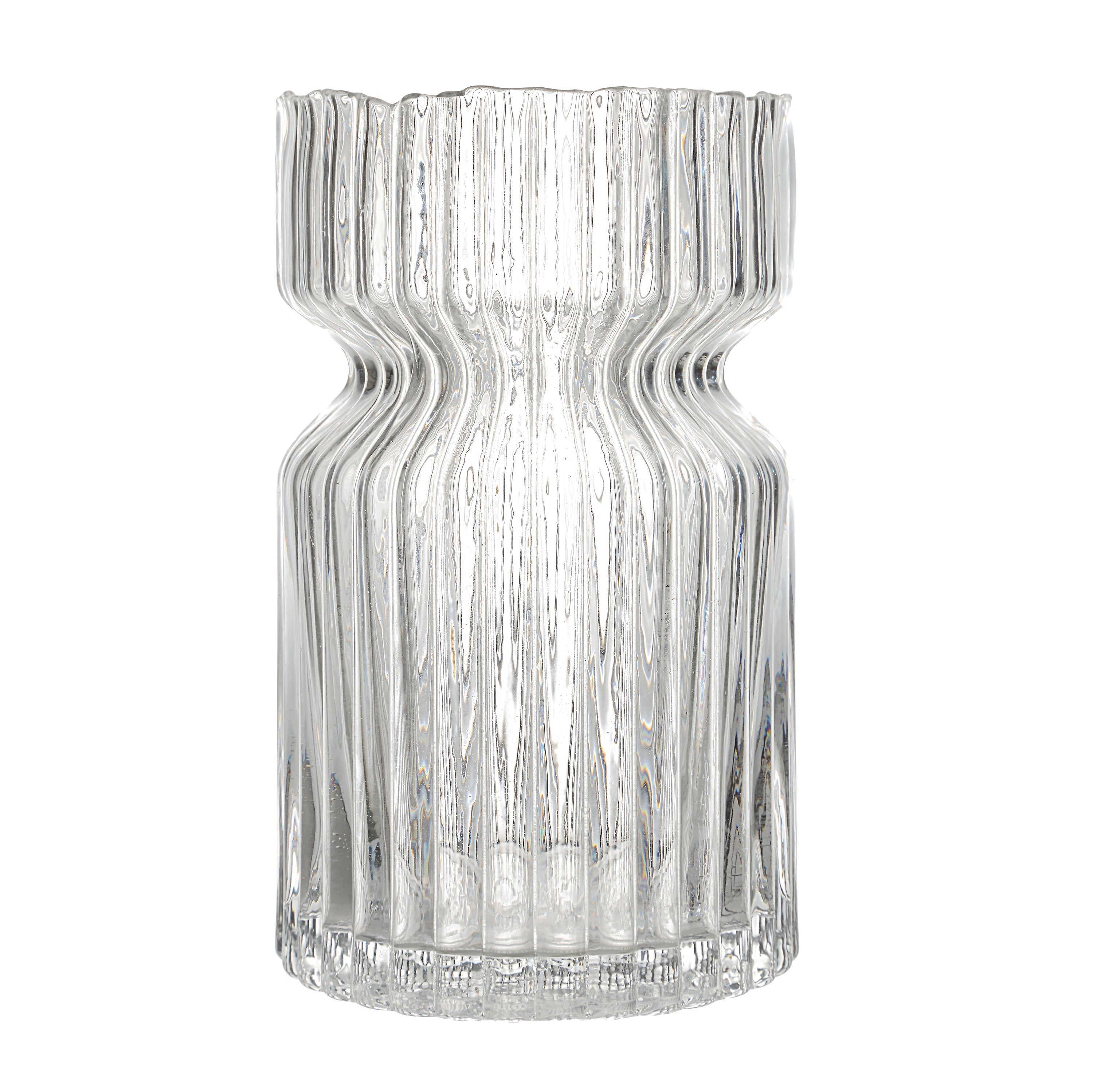 Renwil Gladys Indoor Mouth Blown Glass Glass Vase - Clear Fluted