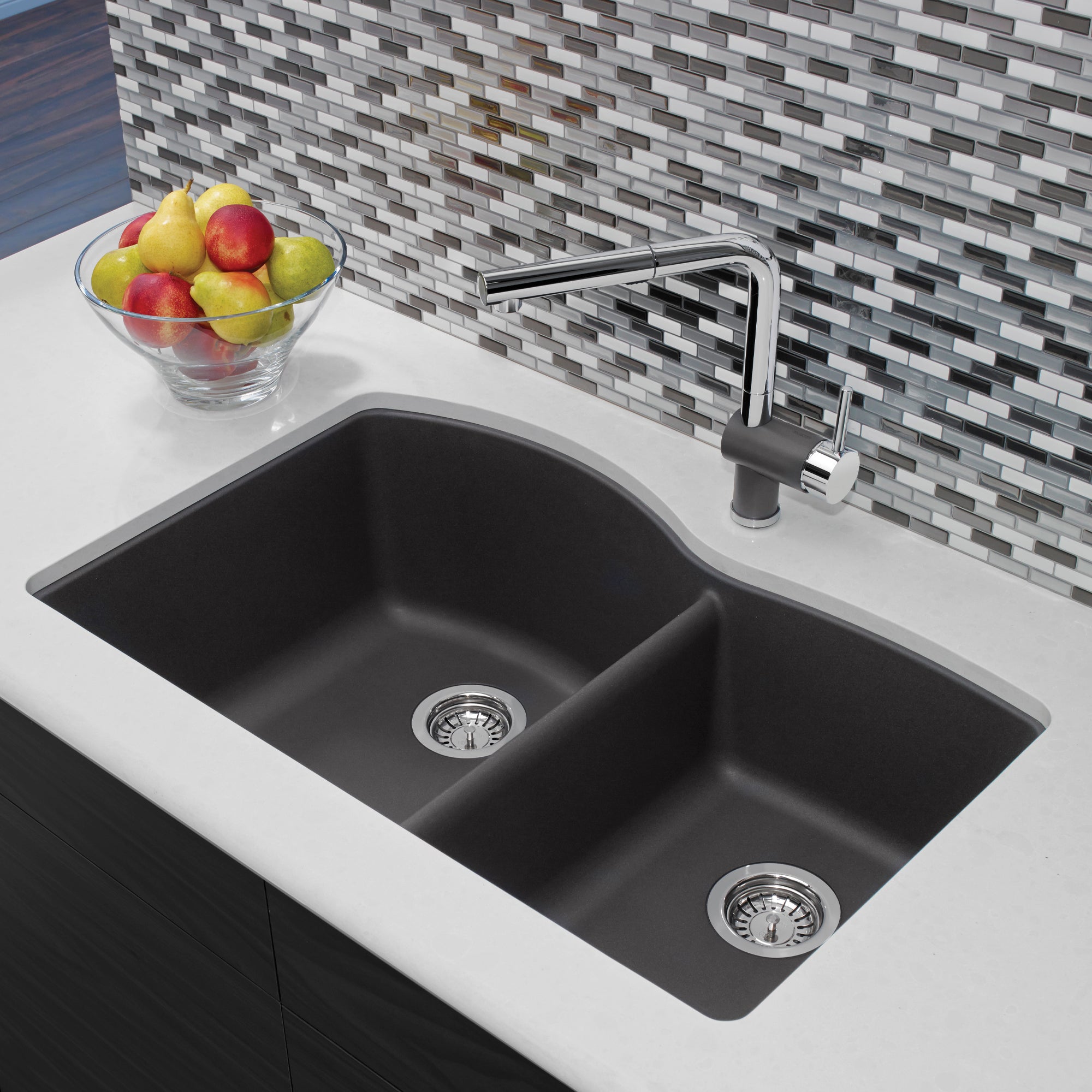 Blanco Diamond Silgranit 32" 60/40 Double Bowl Undermount Kitchen Sink