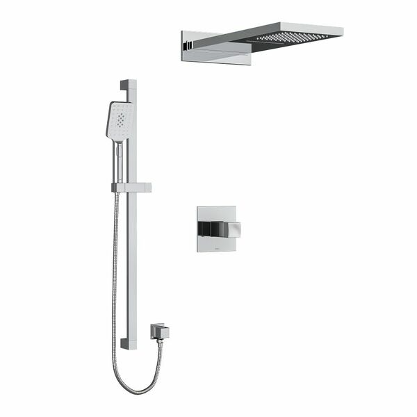 Riobel Reflet 3-Way System with Hand Shower Rail and Rain and Cascade Shower Head