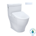 TOTO Washlet+ Aimes One Piece Elongated 1.28 GPF Toilet with Auto Flush S7 Contemporary Bidet Seat