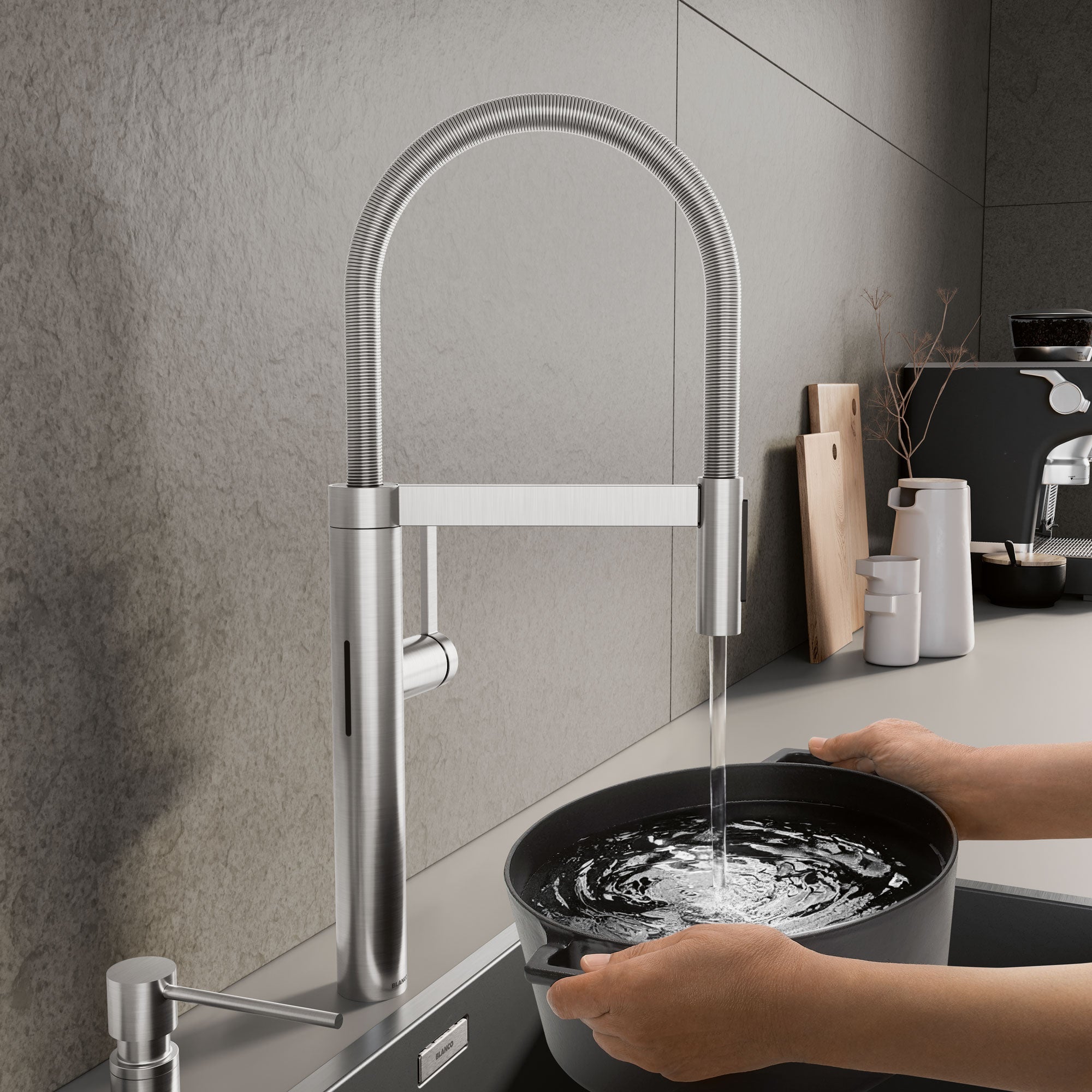 Blanco Culina II Pull-Down Dual-Spray Touchless Sensor Kitchen Faucet
