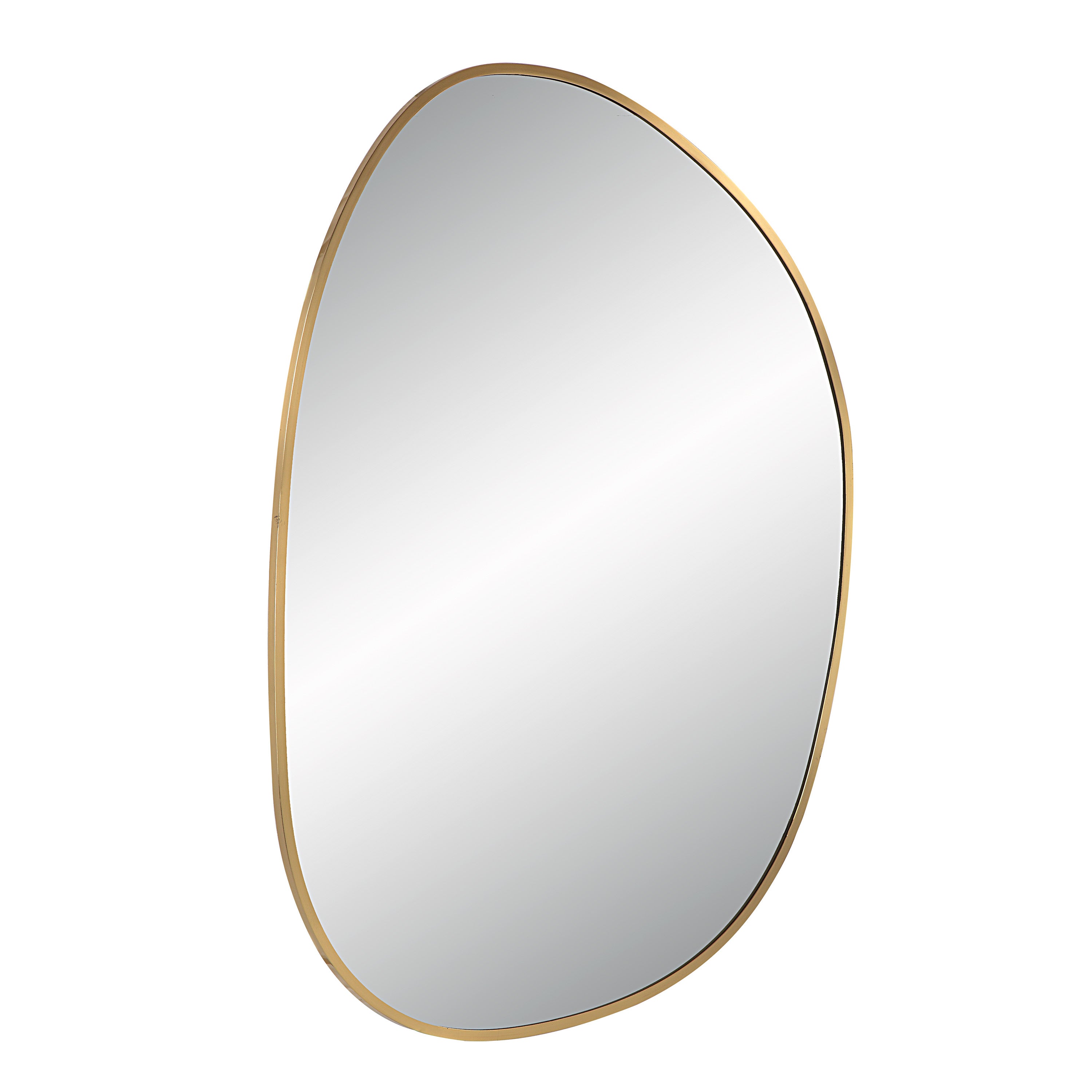 Renwil Camona 42" Tall Irregular Rectangular Oval Mirror - Satin Brass