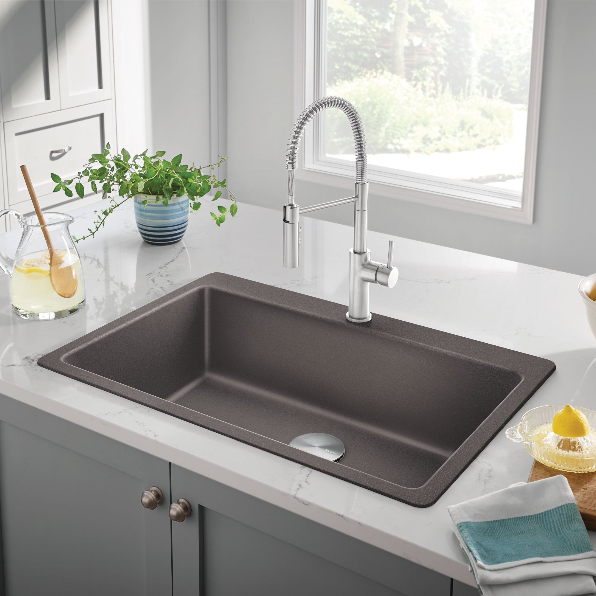 Blanco Liven Silgranit 33" Super Single Dual Mount Kitchen Sink