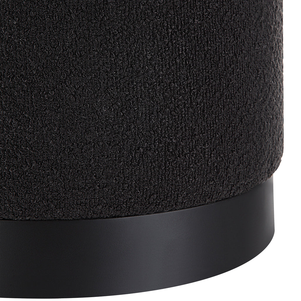 Renwil Castillo Indoor Boucle Ottoman - Black