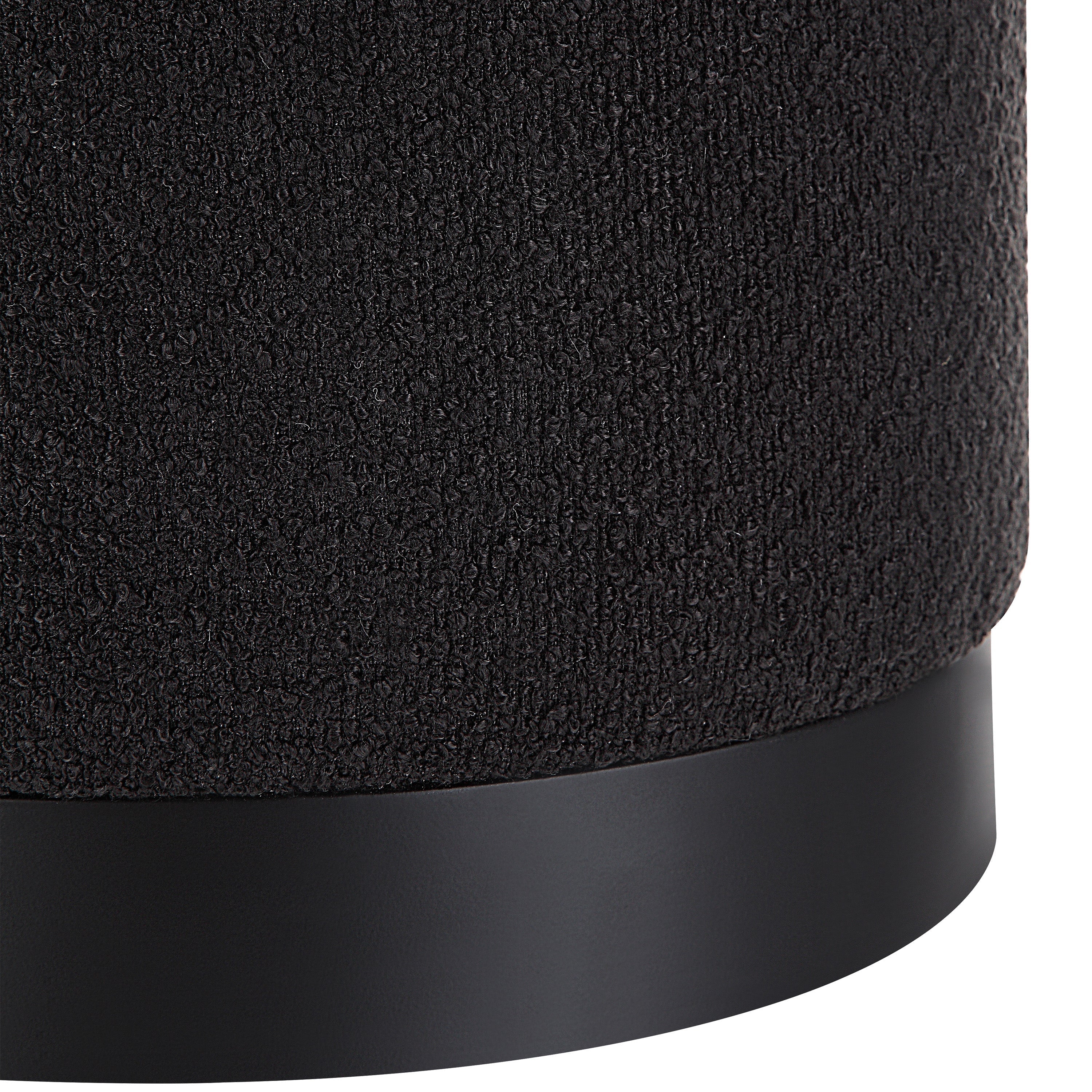 Renwil Castillo Indoor Boucle Ottoman - Black