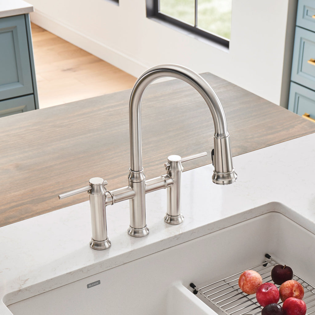 Blanco Empressa Pull-Down Dual-Spray Bridge Faucet
