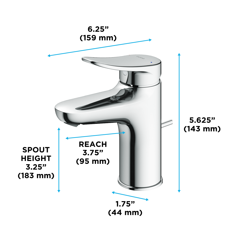 TOTO Lf Series 1.2 GPM Single Handle Bathroom Sink Faucet with Drain Assembly