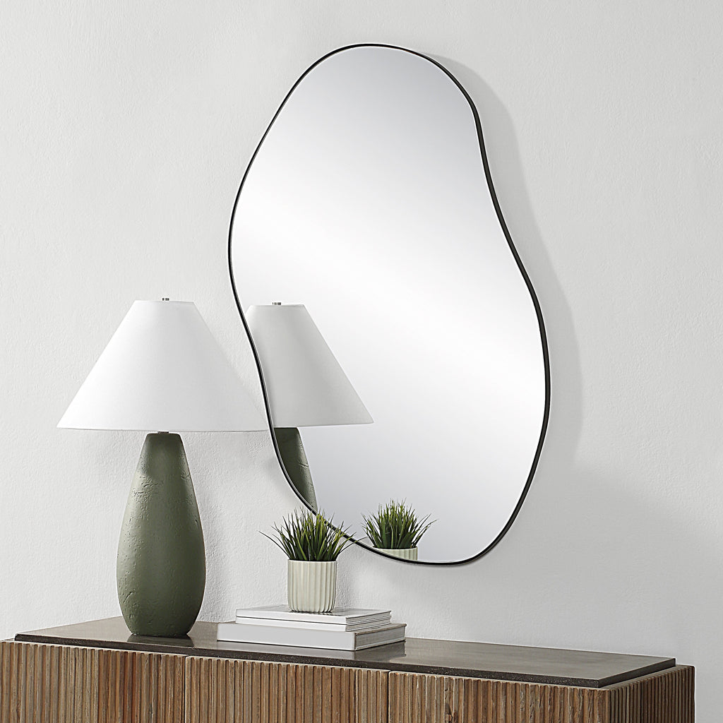 Renwil Jane 45.25" Tall Irregular Wall Mirror - Black