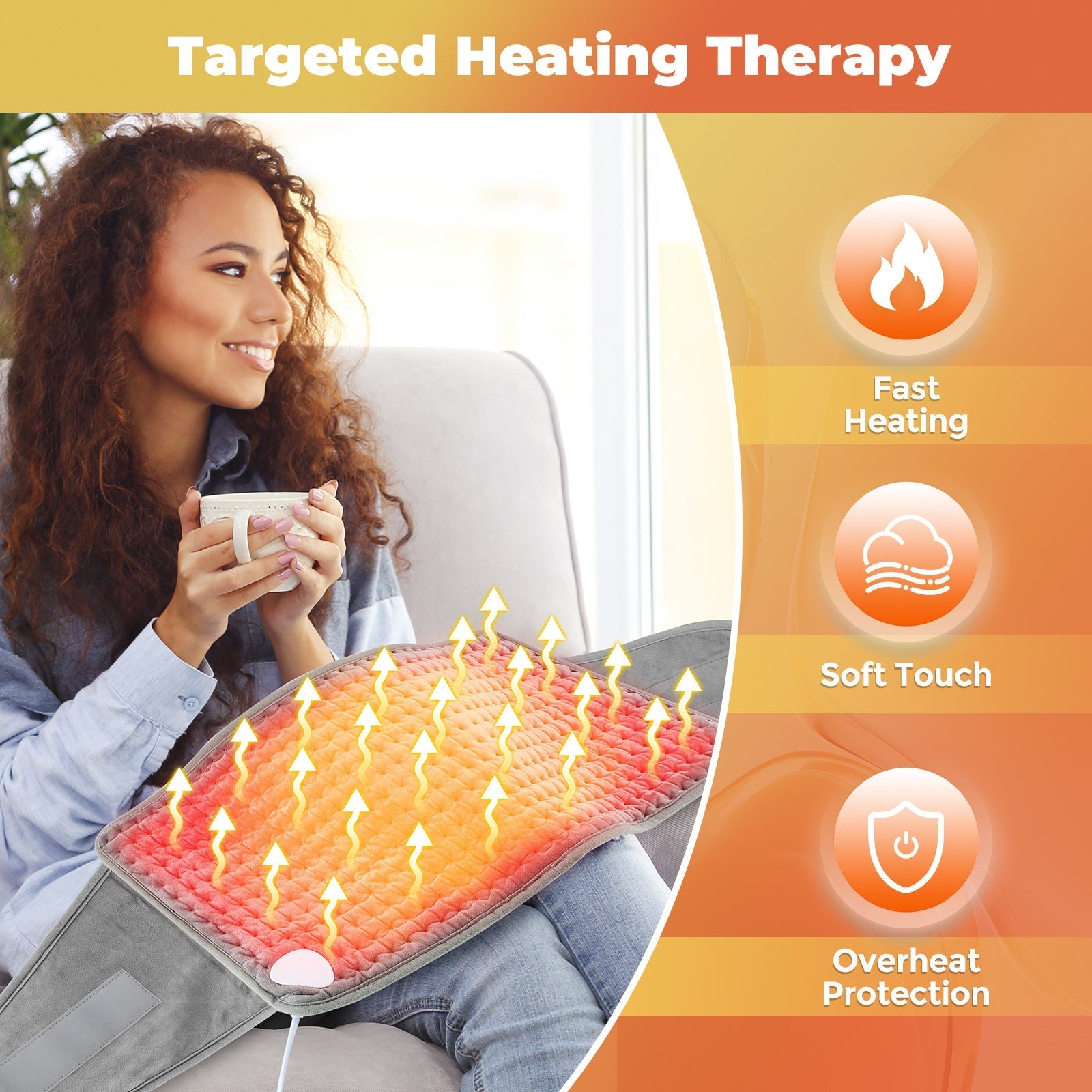 Back Heating Support Belt – Heated Waist Brace with Adjustable Temperature